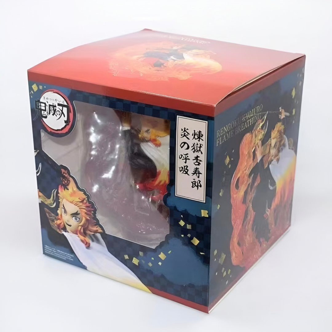 Product packaging with character illustration and text on a white . Demon Slayerbackground