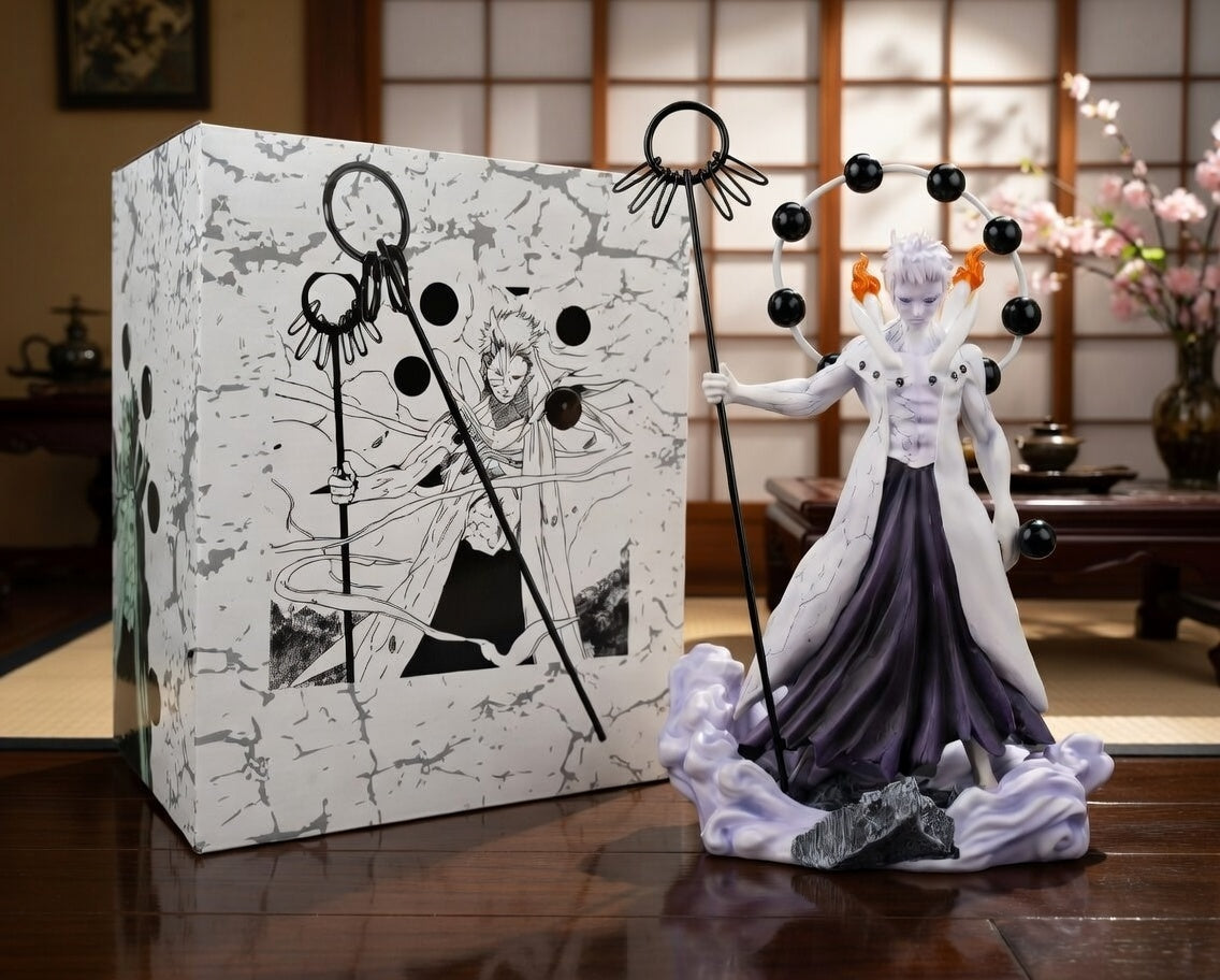 ScandiAnime Obito Six Patch figure, detailed anime figure of Obito Uchiha from Naruto, with six patch design, collectible figure.