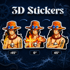 One Piece - Ace 3D Stickers - ScandiAnime