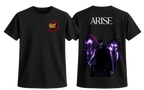 Black Solo Leveling ARISE T-Shirt by ScandiAnime featuring a graphic design inspired by the popular anime series.