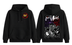 Black Sasuke and Itachi hoodie from ScandiAnime featuring characters from Naruto, with detailed front design and comfortable fit.