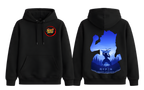 Black Inosuke hoodie from ScandiAnime featuring detailed anime character design and comfortable hoodie style.