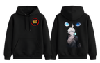 Black ScandiAnime Gojo Hoodie featuring a front graphic design and a comfortable, casual fit for everyday wear.