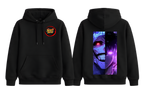 Black Sung Jinwoo hoodie by ScandiAnime, featuring detailed character artwork on a cozy black hoodie.
