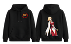 Black Cha Hae-In hoodie by ScandiAnime, featuring a comfortable fit and detailed character design on the front.