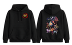 Black Jujutsu Kaisen hoodie by ScandiAnime featuring character artwork, casual fit, with a front pocket and hood.