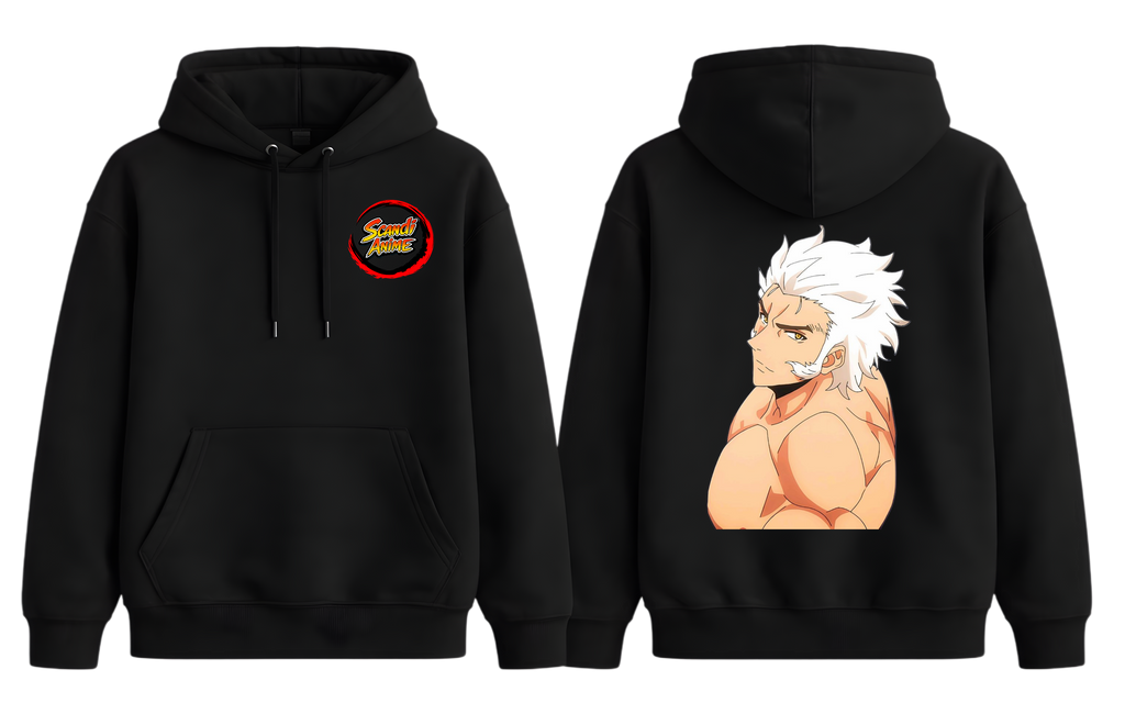 Black Baek Yoon-Ho hoodie by ScandiAnime, featuring a comfortable fit and stylish design, displayed on a plain background.