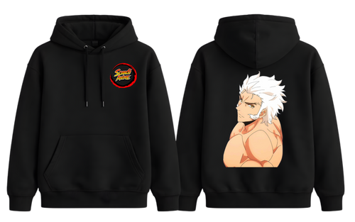 Black Baek Yoon-Ho hoodie by ScandiAnime, featuring a comfortable fit and stylish design, displayed on a plain background.