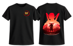 Black Tengen T-Shirt by ScandiAnime featuring a stylish graphic print on the front.