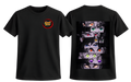 Black Demon Slayer T-Shirt by ScandiAnime featuring character artwork, made from soft cotton fabric.