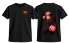Black Yuji T-Shirt by ScandiAnime featuring a comfortable fit and bold graphic design on the front.