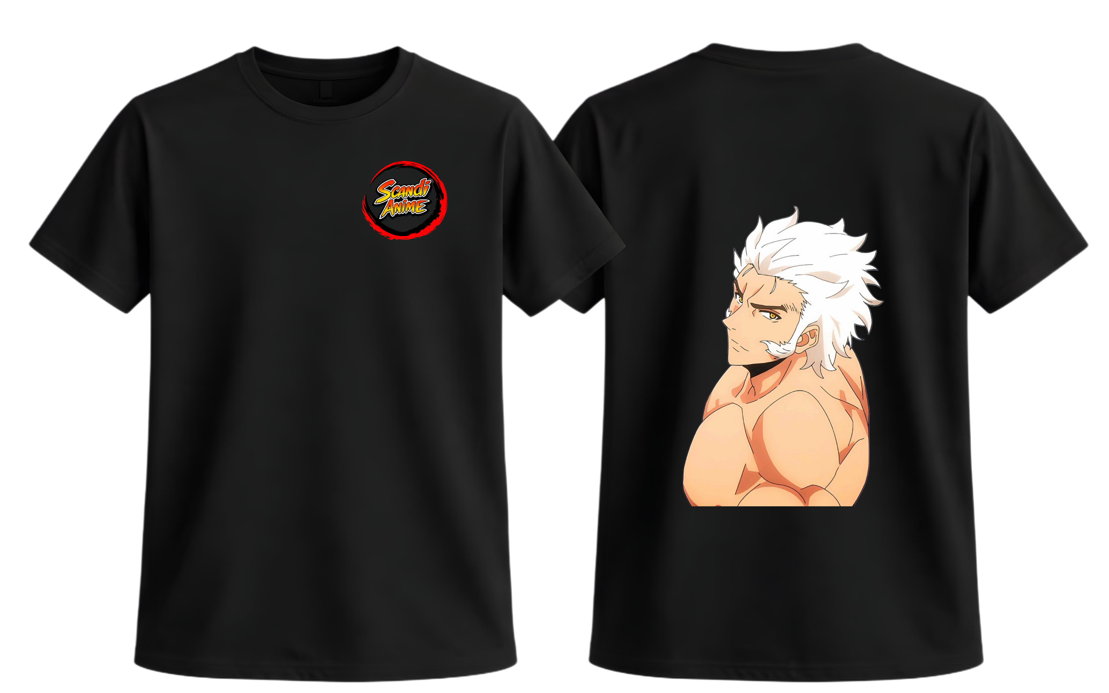 Black Baek Yoon-Ho T-shirt from ScandiAnime featuring a graphic design on the front.