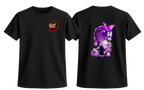 Black Shinobu Kocho T-Shirt from ScandiAnime featuring a detailed anime character graphic on the front.