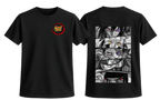 Black Naruto Shippuden T-Shirt by ScandiAnime featuring character artwork on the front, casual and comfortable fit.
