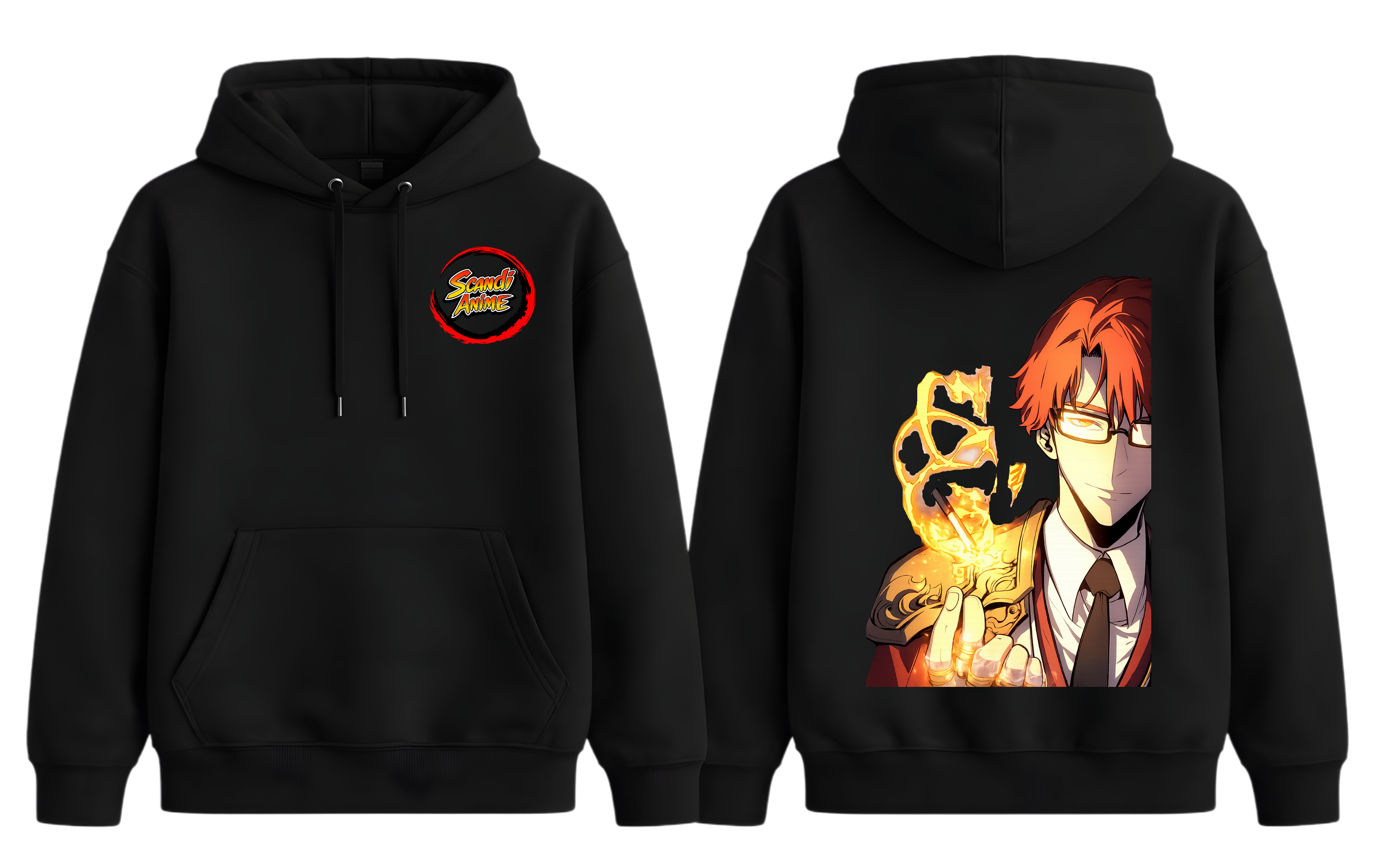 Black Choi Jong-In hoodie by ScandiAnime, featuring a comfortable hoodie with a sleek design and front pocket.