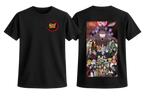 Black Naruto Shippuden T-shirt by ScandiAnime featuring a graphic design of Naruto in action.