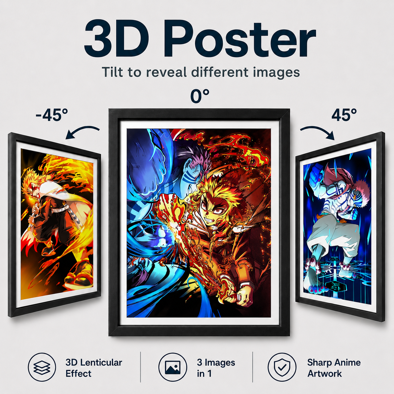 Demon Slayer - Rengoku and Akaza 3D Poster - ScandiAnime