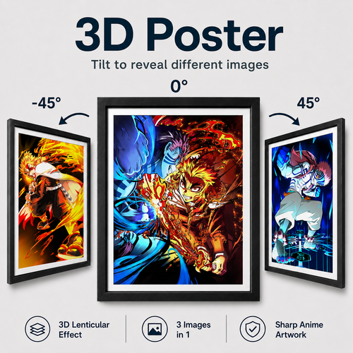Demon Slayer - Rengoku and Akaza 3D Poster - ScandiAnime