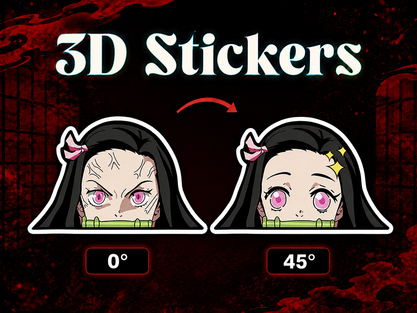 Demon Slayer - Nezuko 3D Stickers - ScandiAnime