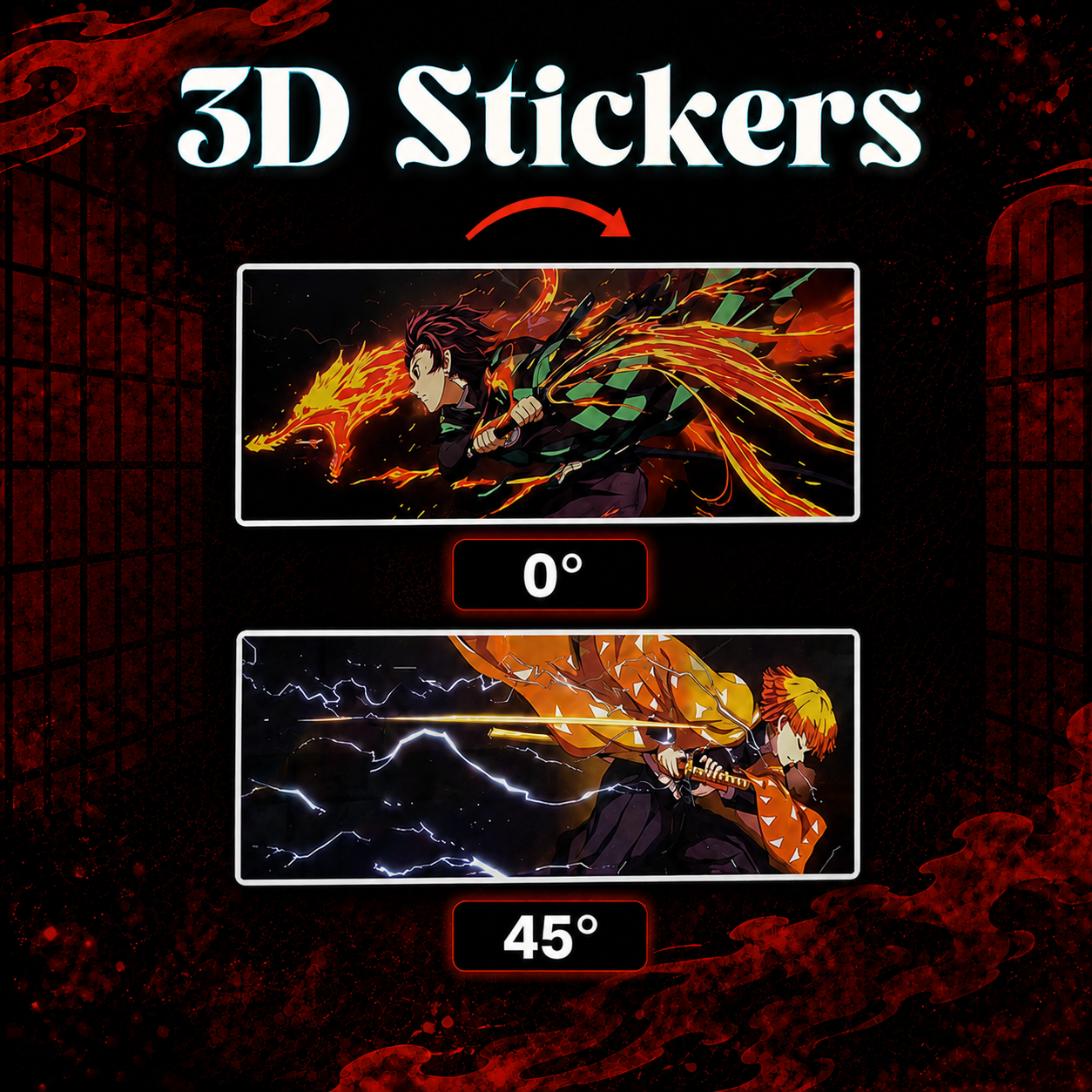 Demon Slayer - Tanjiro and Zenitsu 3D Stickers - ScandiAnime