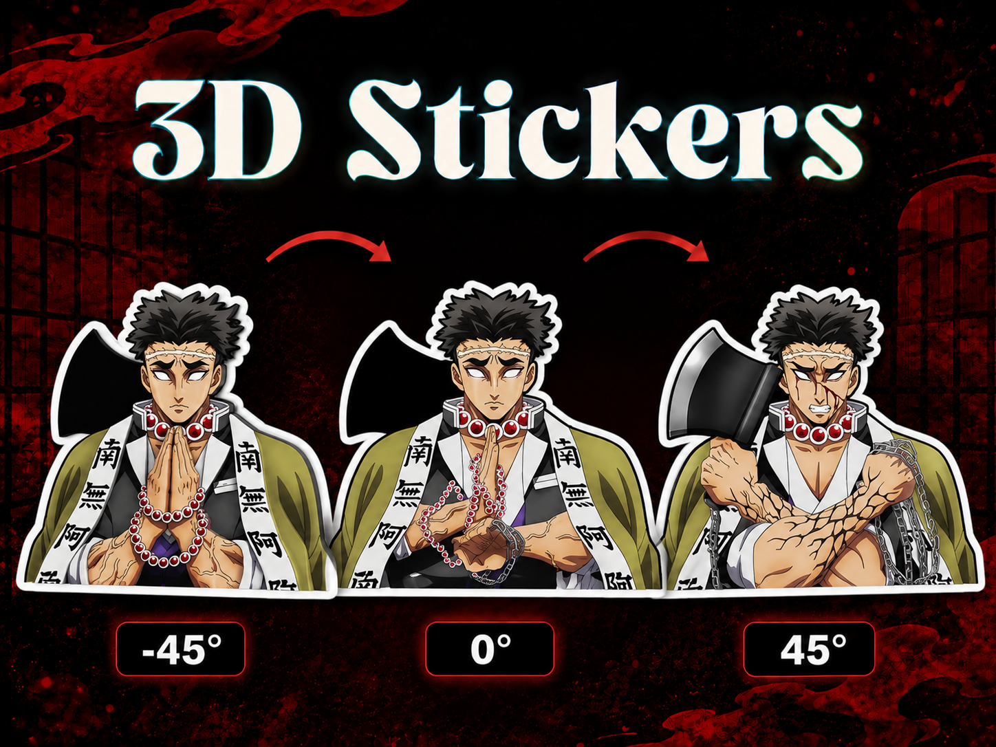 Demon Slayer - Gyomei 3D Stickers - ScandiAnime