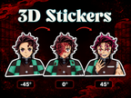 Demon Slayer - Tanjiro 3D Stickers - ScandiAnime