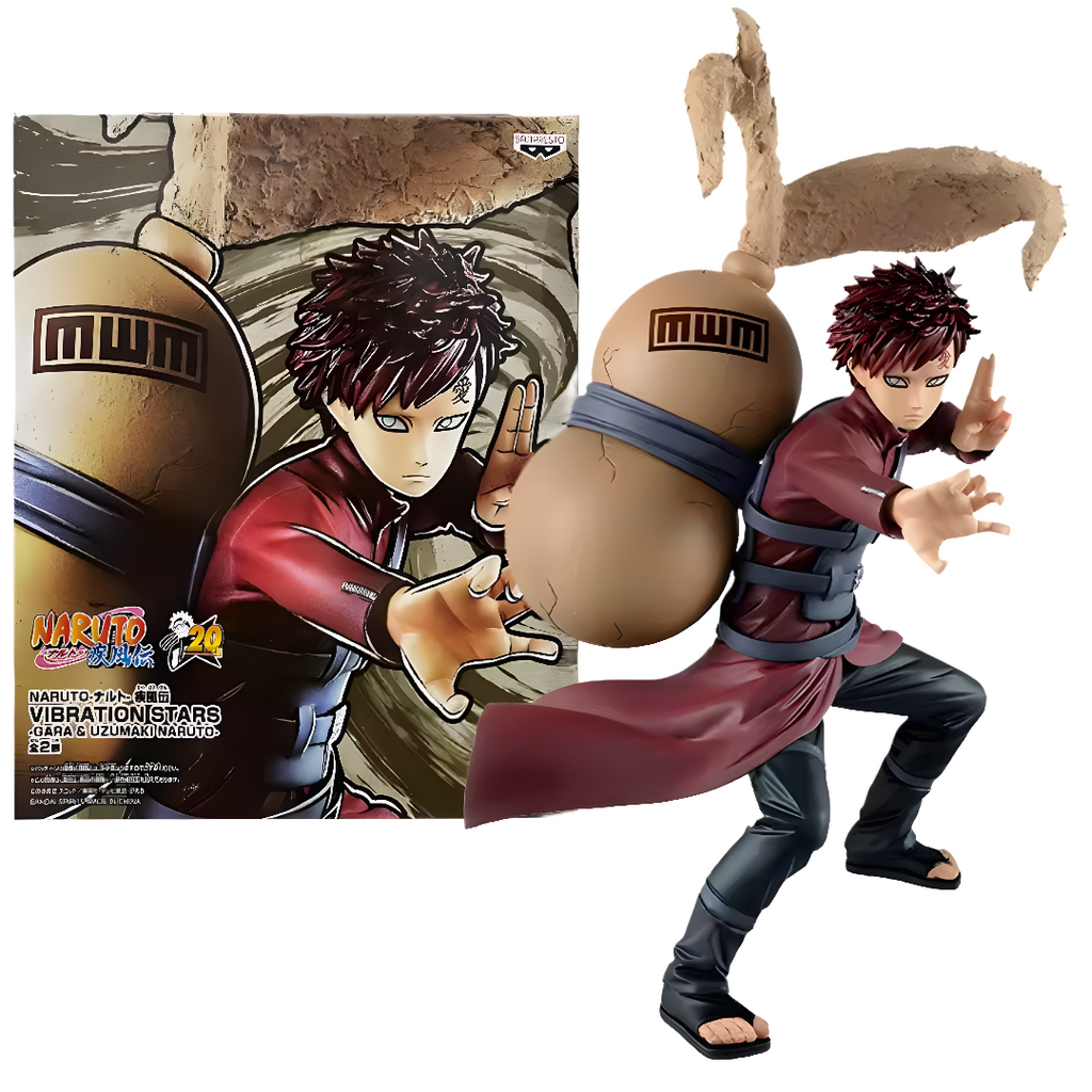 ScandiAnime Gaara figure from Naruto series, detailed collectible figure on display, showcasing Gaara's iconic sand gourd and attire.