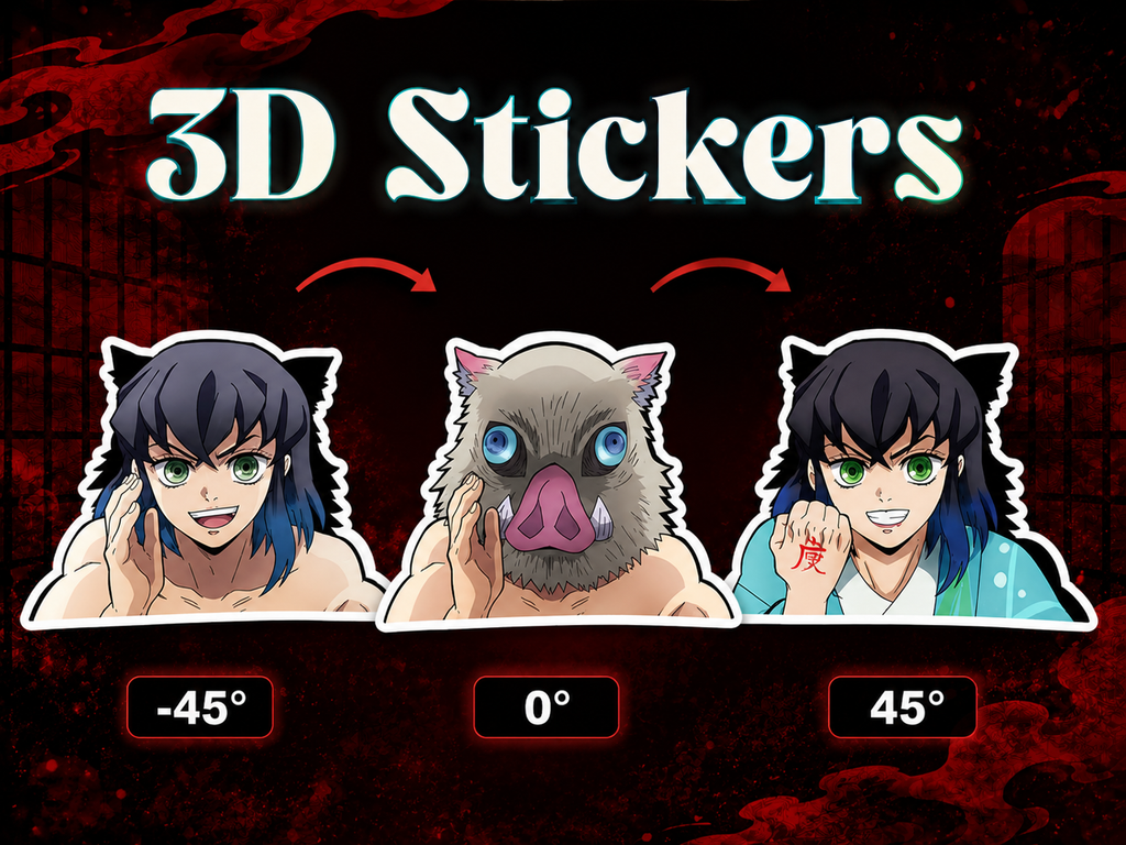 Demon Slayer - Inosuku 3D Stickers - ScandiAnime