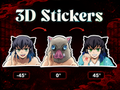 Demon Slayer - Inosuku 3D Stickers - ScandiAnime