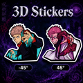 Jujutsu Kaisen - Yuji and Sukuna 3D Stickers - ScandiAnime