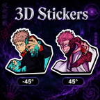 Jujutsu Kaisen - Yuji and Sukuna 3D Stickers - ScandiAnime