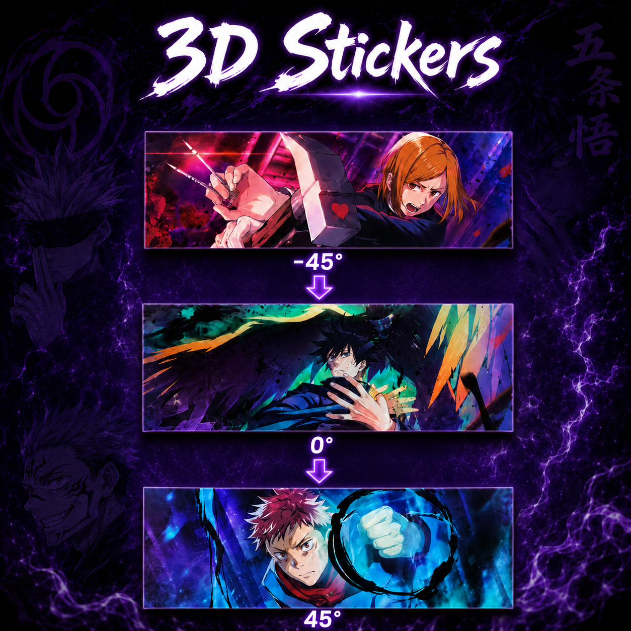 Jujutsu Kaisen 3D Stickers - ScandiAnime