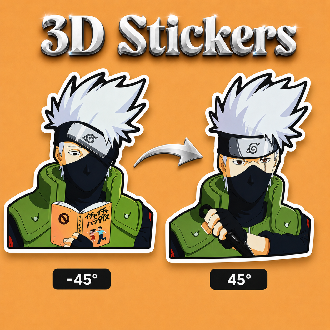 Naruto - Kakashi 3D Stickers - ScandiAnime