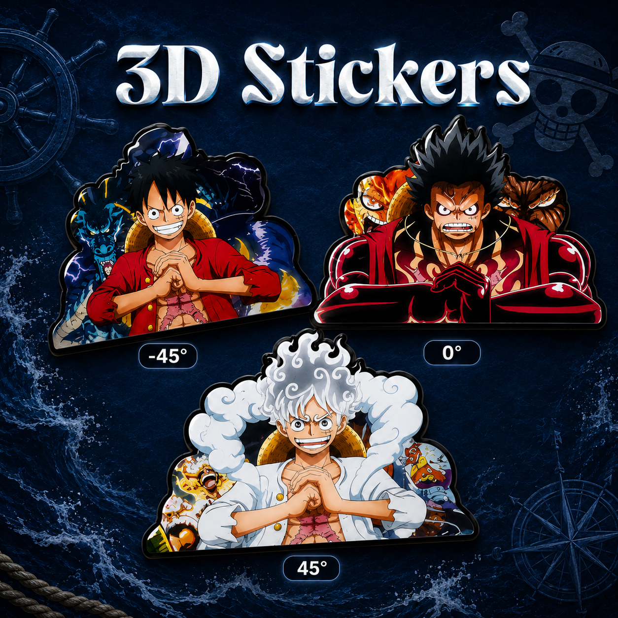 One Piece - Luffy 3D Stickers - ScandiAnime