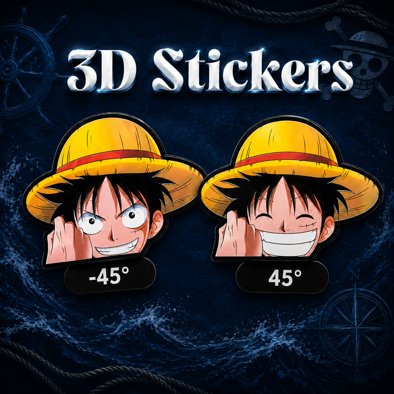 One Piece - Luffy 3D Stickers - ScandiAnime