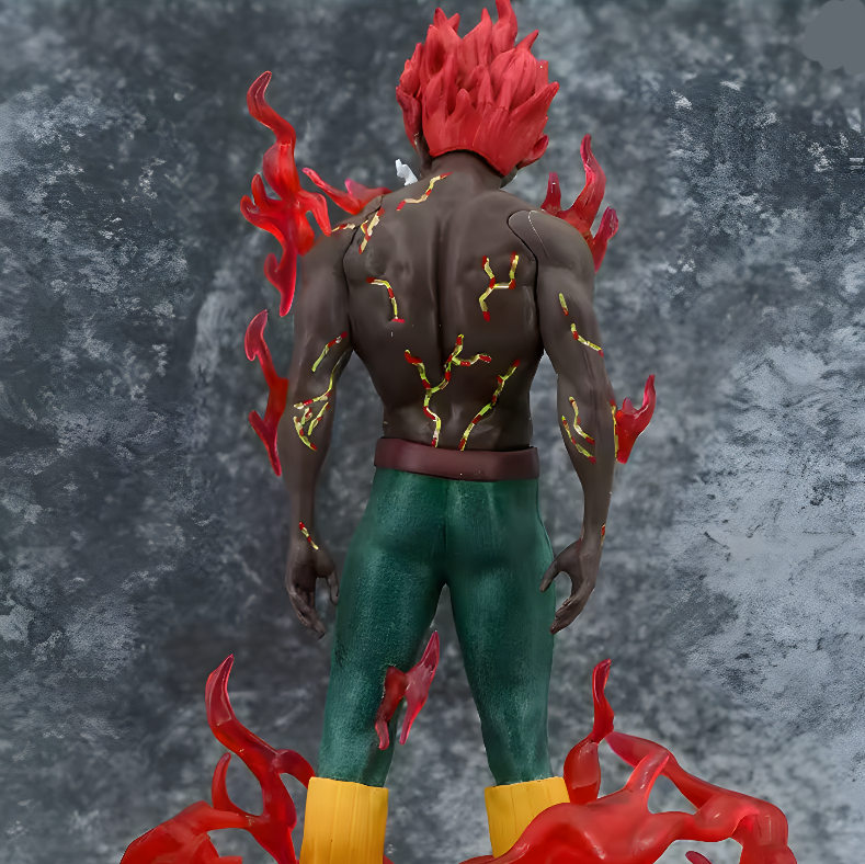 ScandiAnime Might Guy figure posed with detailed costume and dynamic stance, collectible action figure from the anime series.