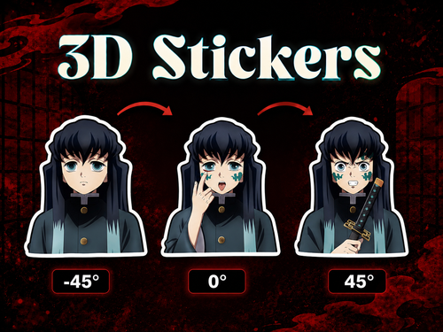 Demon Slayer - Muichiro 3D Stickers - ScandiAnime