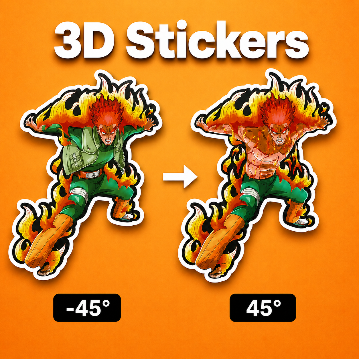 Naruto - Might Guy 3D Stickers - ScandiAnime