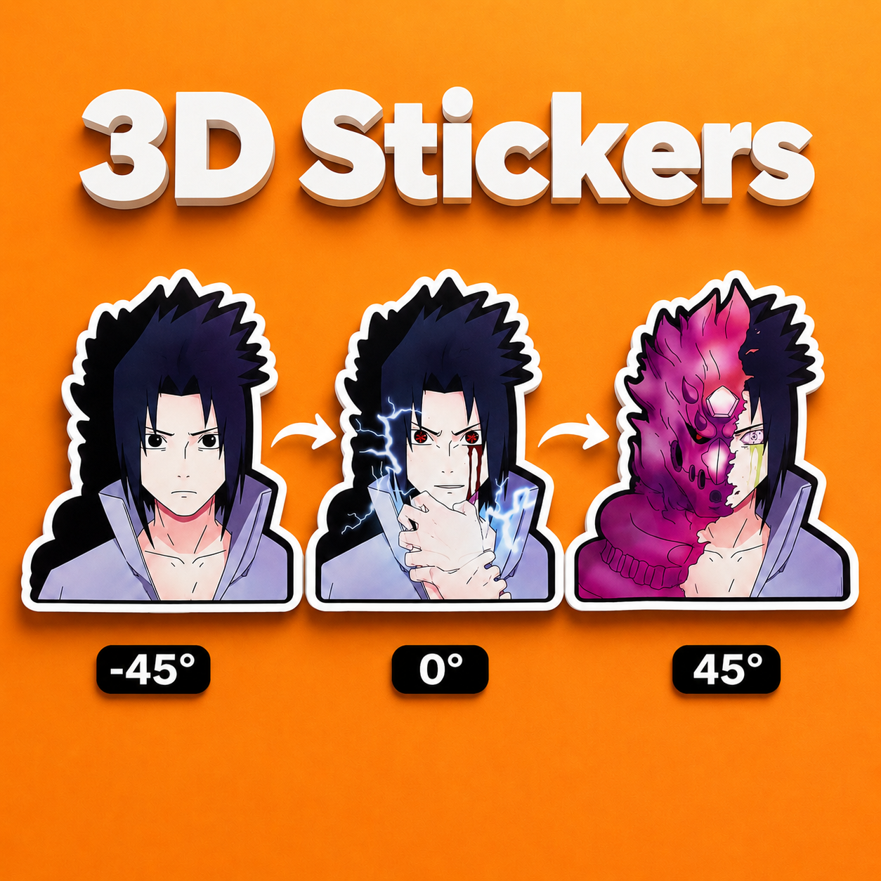Naruto - Sasuke 3D Stickers - ScandiAnime