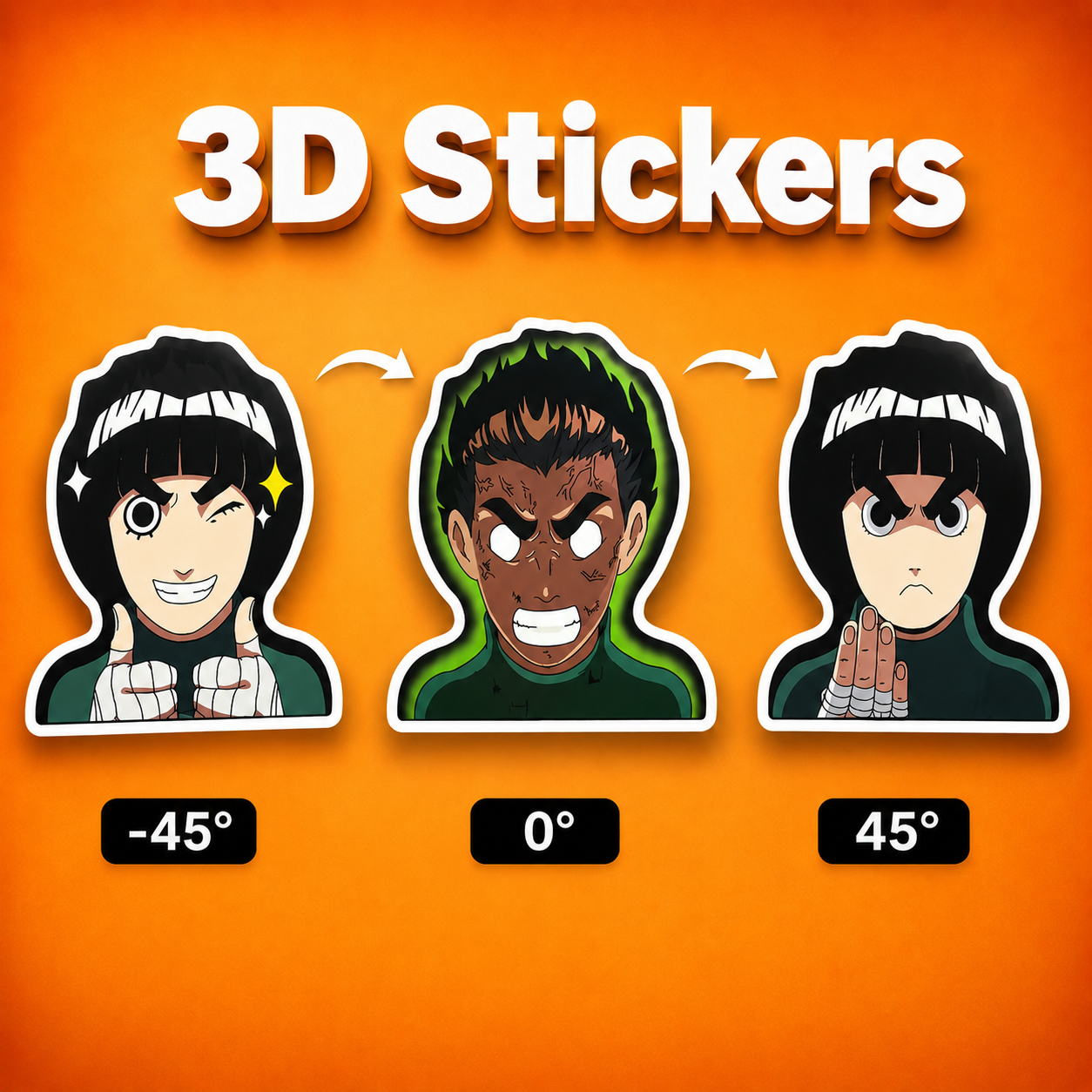 Naruto - Rock Lee 3D Stickers - ScandiAnime