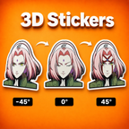 Naruto - Sakura  3D Stickers - ScandiAnime