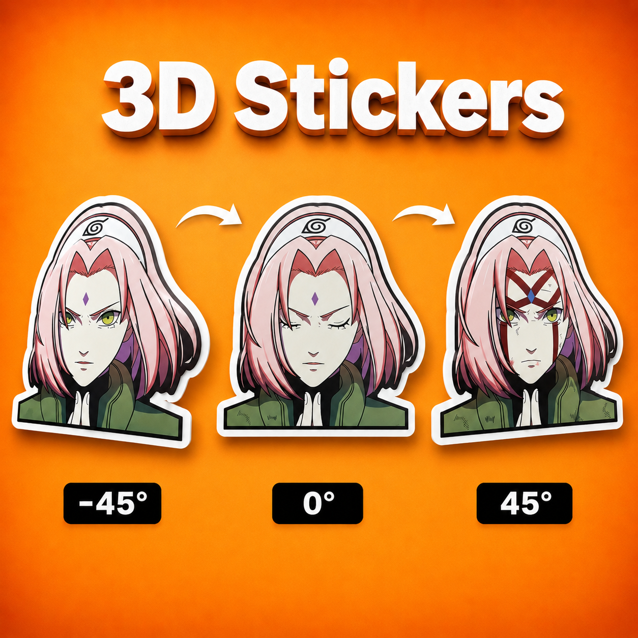 Naruto - Sakura  3D Stickers - ScandiAnime
