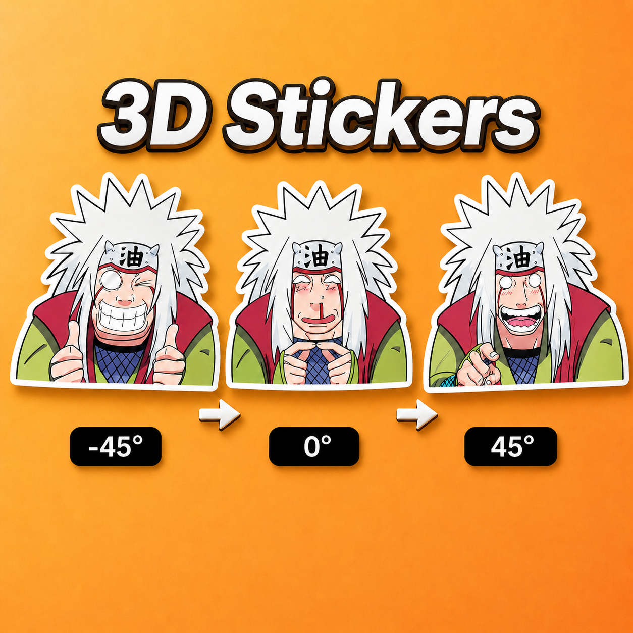 Naruto - Jiriya 3D Stickers - ScandiAnime