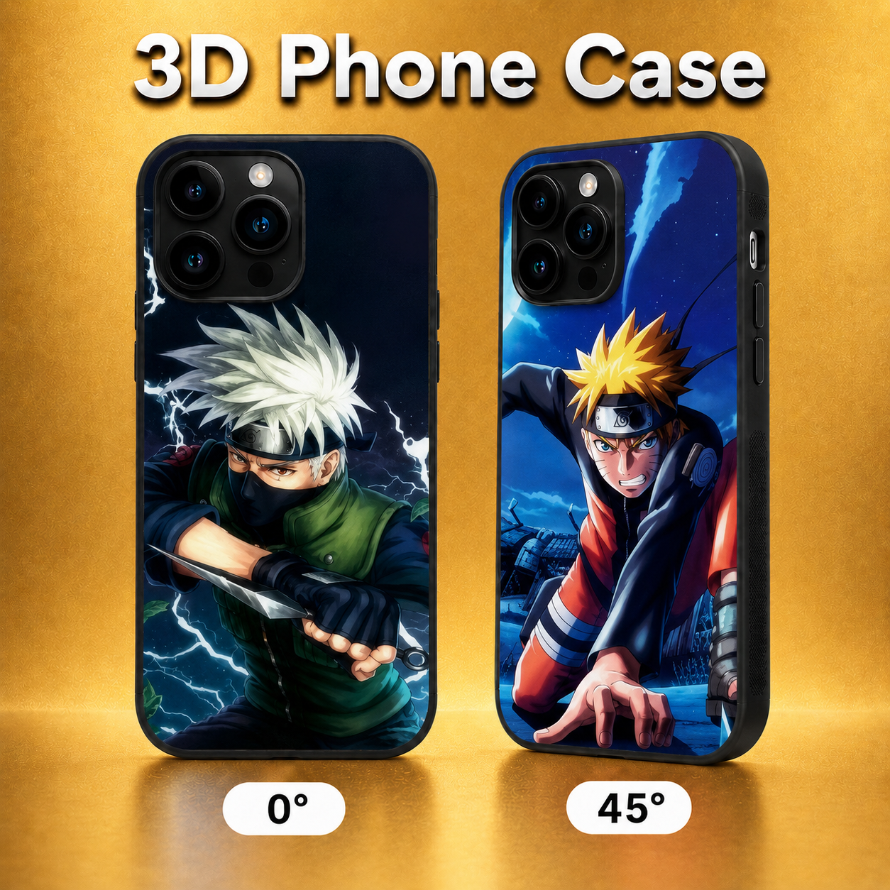 Naruto and Kakashi 3D Phone Case - ScandiAnime