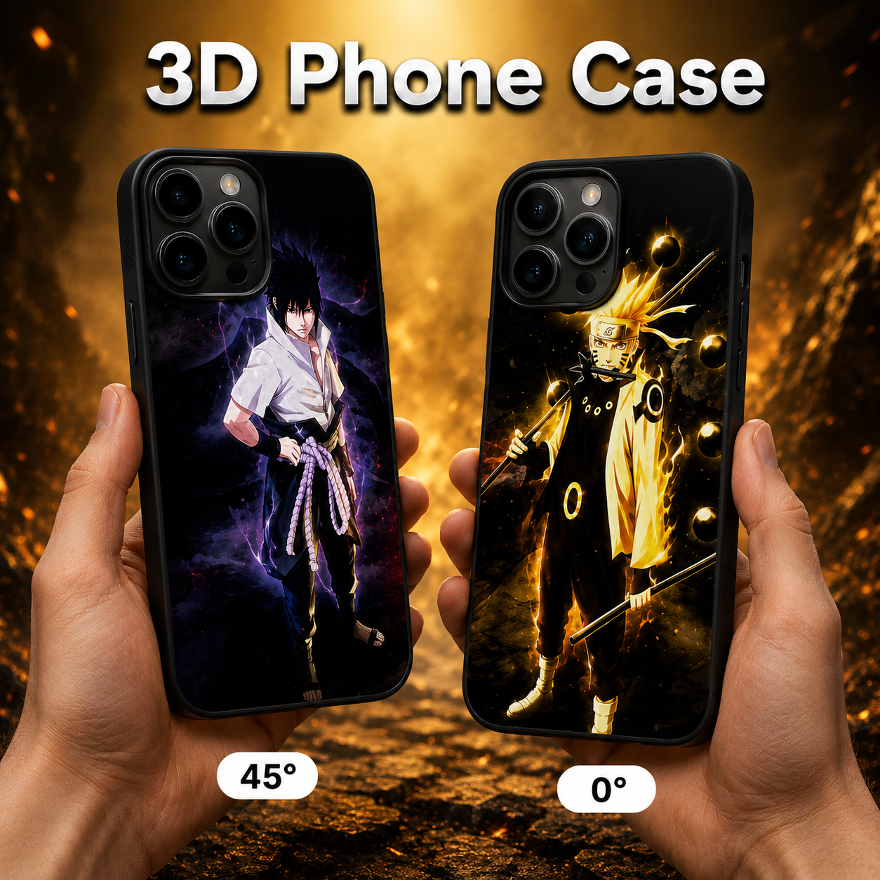 Naruto and Sasuke 3D Phone Case - ScandiAnime
