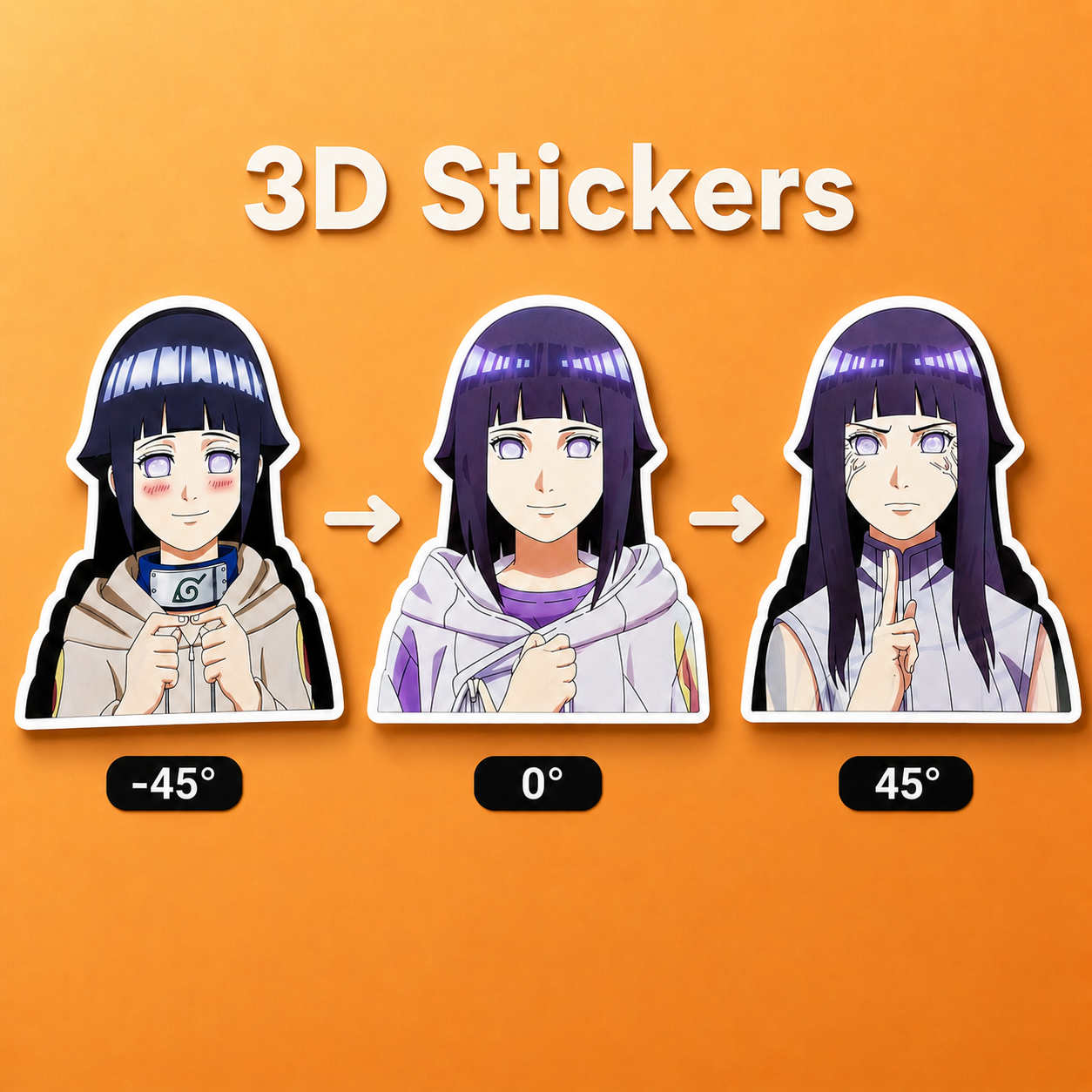 Naruto - Hinata 3D Stickers - ScandiAnime