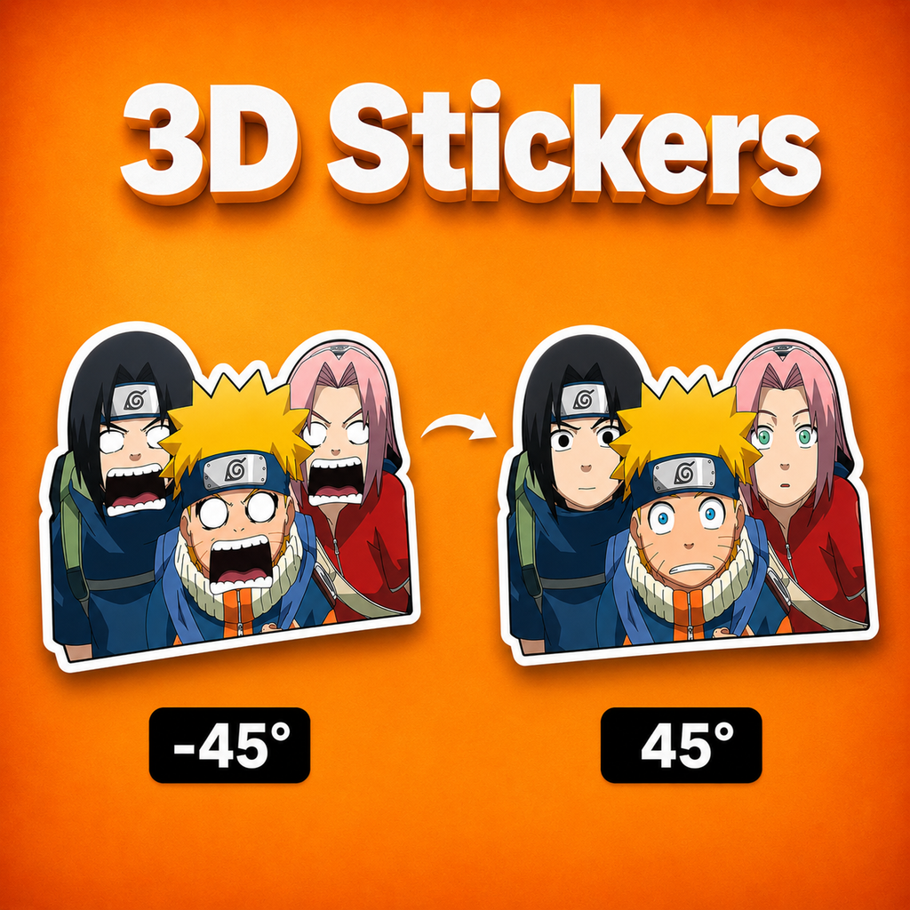 Naruto - Team 3D Stickers - ScandiAnime