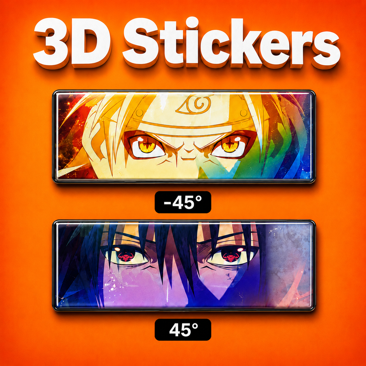 Naruto and Sasuke 3D Stickers - ScandiAnime