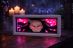 Nezuko Aura Lamp by ScandiAnime features a glowing, colorful depiction of Nezuko from Demon Slayer, suitable for anime fans.