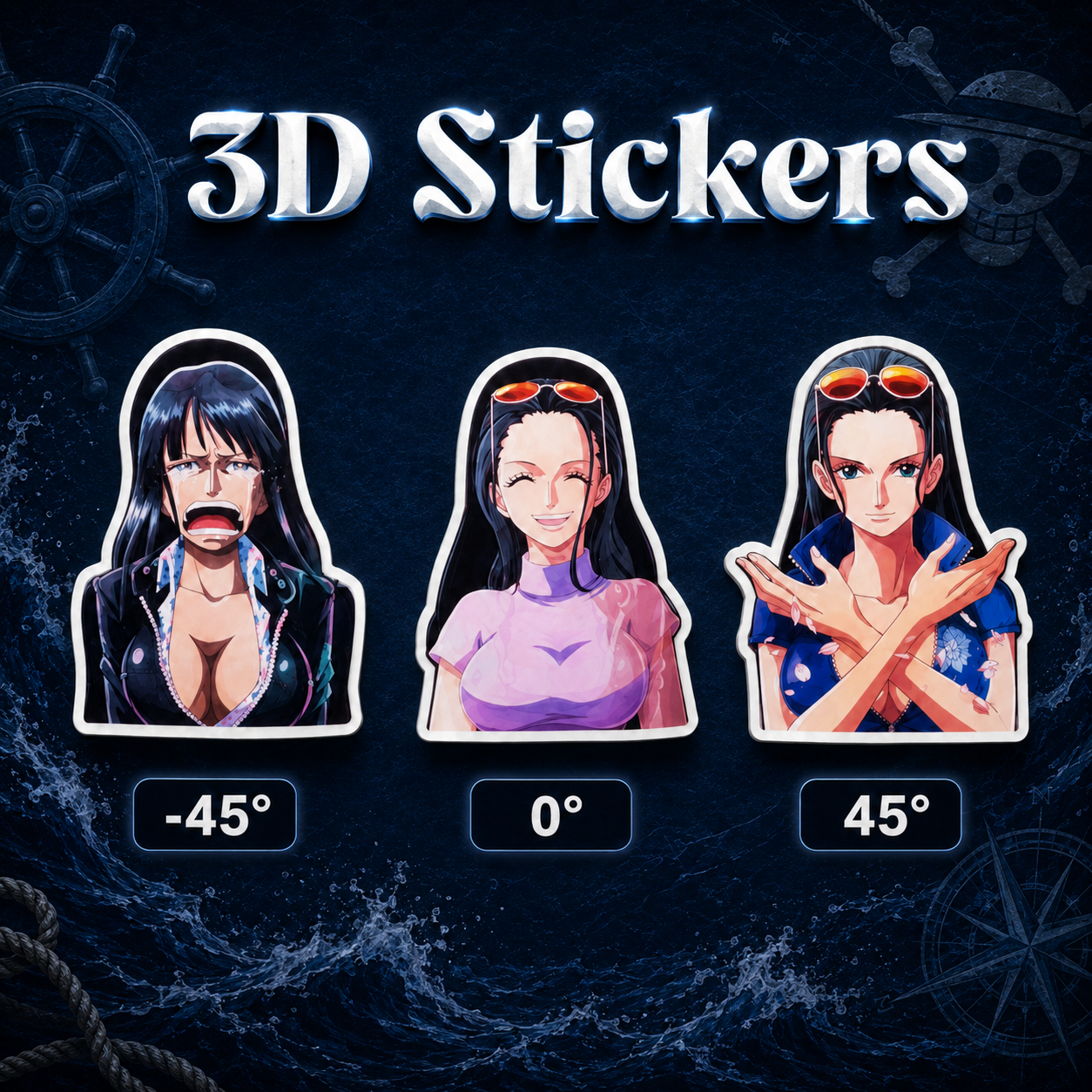 One Piece - Nico Robin 3D Stickers - ScandiAnime